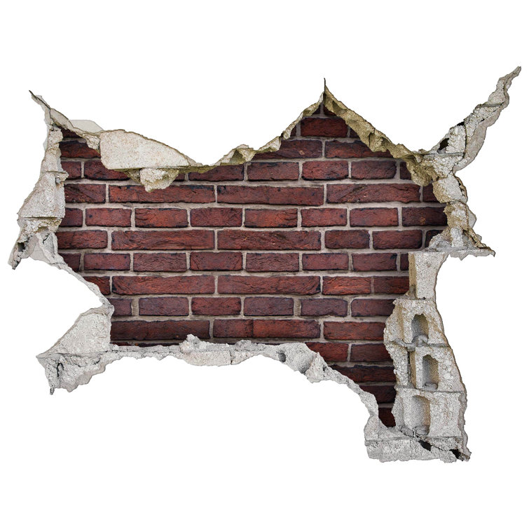 White brick wall decal